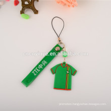 New custom printed PVC Jersey shape phone pendant